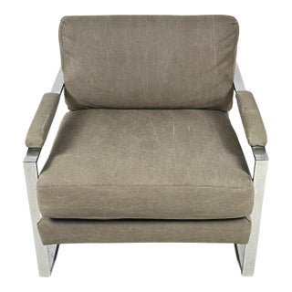 Rare Vintage Chrome Lounge Chair After Milo Baughman For Sale