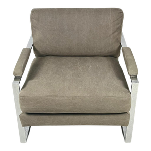 Rare Vintage Chrome Lounge Chair After Milo Baughman