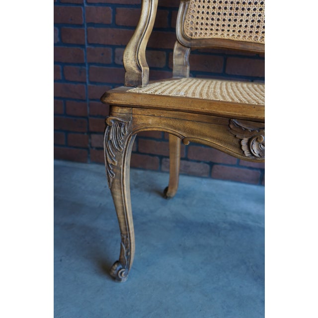Wood Antique French Carved Walnut Arm Chair For Sale - Image 7 of 10
