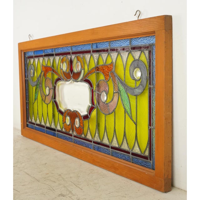 Victorian Scrolling Foliage Stained Glass Window For Sale In New York - Image 6 of 7