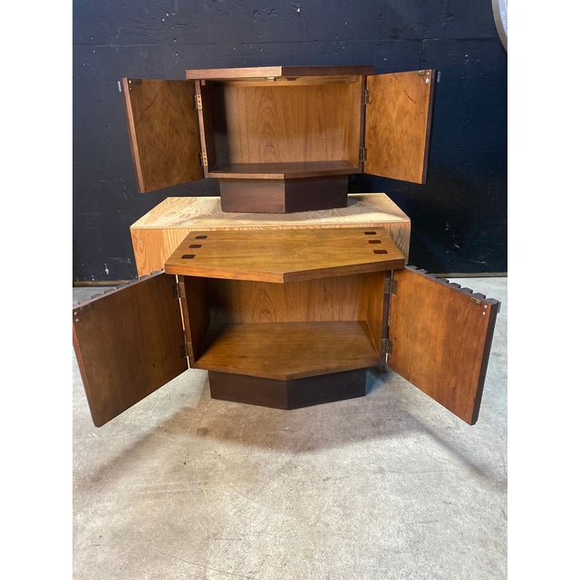 1970s A Pair of Lane Tower Suite Nightstands Designed by Dave Parmalee 1970's For Sale - Image 5 of 8