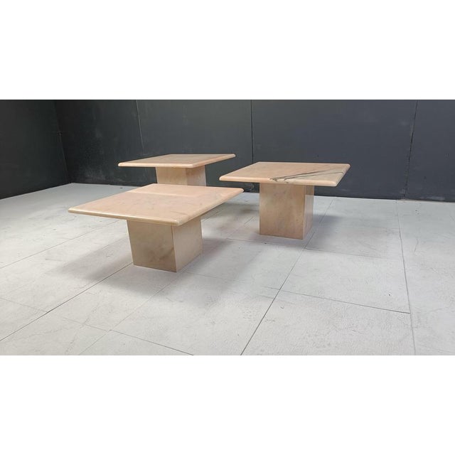Vintage Marble Nesting Tables, 1970s, Set of 3 For Sale - Image 9 of 11