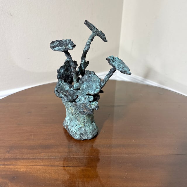 Early 21st Century Bronze Artist Made Brutalist Style Flower Sculpture For Sale In Atlanta - Image 6 of 8
