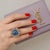 Bochic “Orient” Vintage Rose Cut Diamond & Tanzanite Ring Set 18K Gold & Silver For Sale - Image 12 of 15