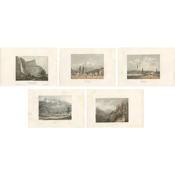 Morel, Switzerland, 1850, Paper, Set of 5 For Sale