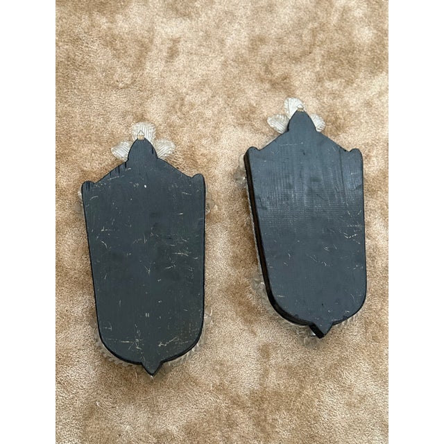 Venetian Mirrors in Murano Glass Deco and Candleholders, Italy, 1940s, Set of 2 For Sale - Image 12 of 14