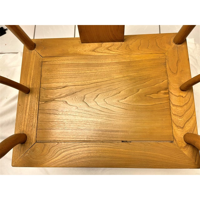 Wood Antique Chinese Elmwood Horseshoe-Back Armchair For Sale - Image 7 of 13