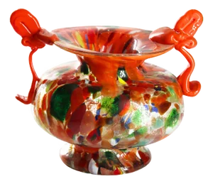 Murano Glass Orange Amphora Vase by MadeForSoul