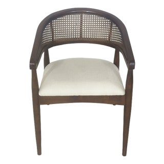 Vintage Armchair with Wickerwork For Sale
