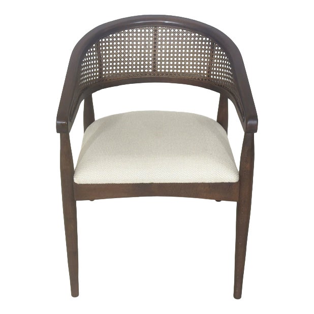 Vintage Armchair with Wickerwork For Sale