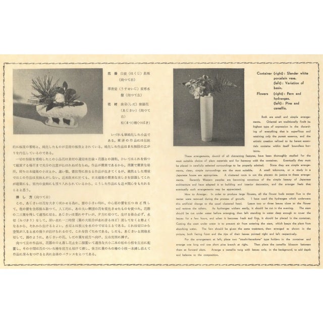 1956 Original Botanical Lithograph-Japanese Flower Arrangement, Matted For Sale - Image 4 of 4