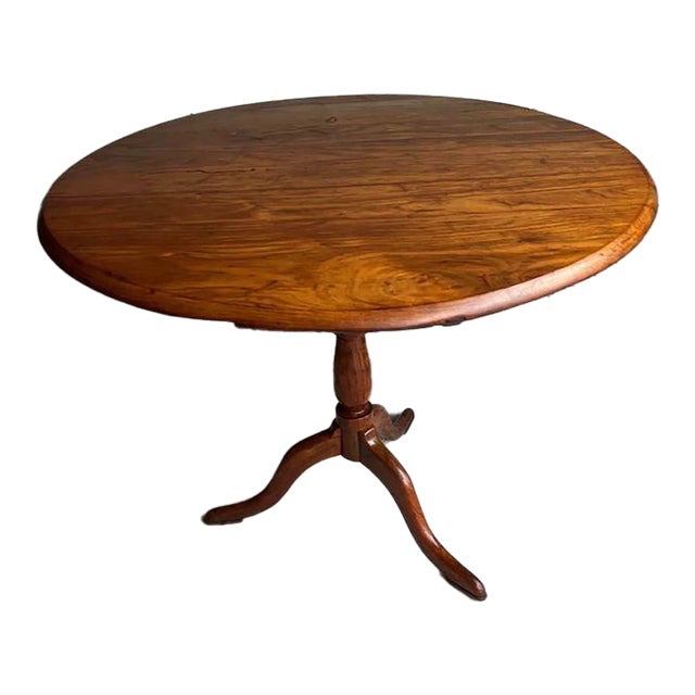 19th Century Antique Queen Anne Mahogany. Round Tea Tilt Top Side Table For Sale