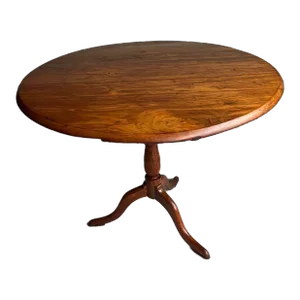 19th Century Antique Queen Anne Mahogany. Round Tea Tilt Top Side Table