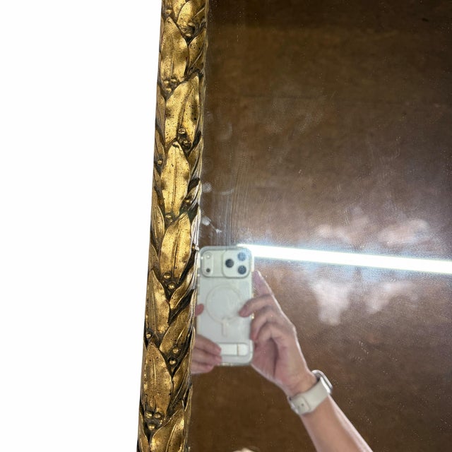 Late 20th Century Vintage Carved Leaf Gilt Frame Wall Mirror For Sale - Image 5 of 12