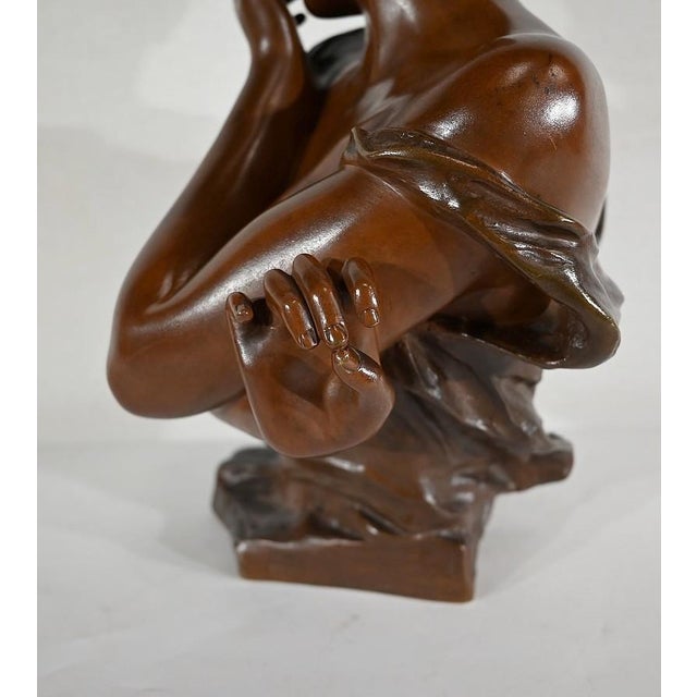 G. Van Der Straeten, Mischievous Young Woman, 1890s, Bronze For Sale - Image 16 of 18