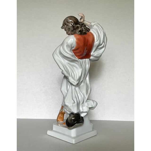 Ceramic Pair of Herend Hand-Painted Hungarian Gentleman Dancer Porcelain Figurines For Sale - Image 7 of 17