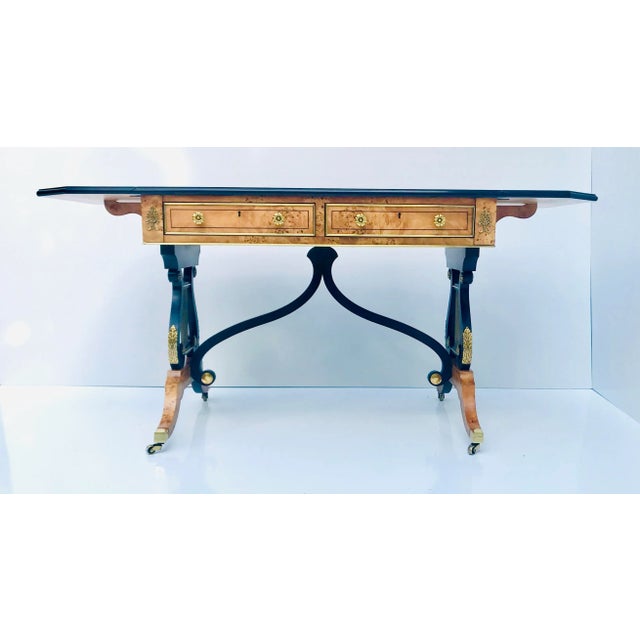 American Regency Baker Writing Desk/Library Table For Sale - Image 3 of 13