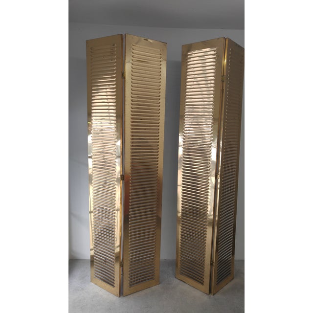 MidCentury 4 Panel Solid Brass Screens Chairish