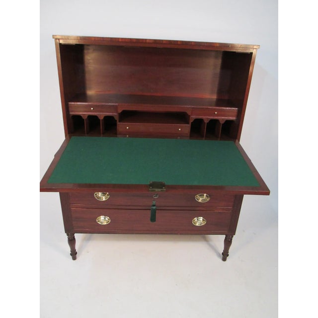 Sheraton 1840 Sheraton Mahogany Drop Front Desk For Sale - Image 4 of 12