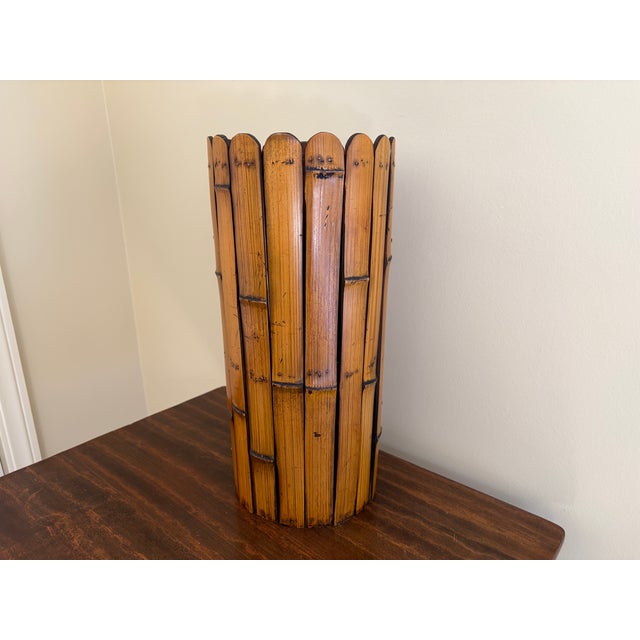 1970s Bamboo Umbrella Stand in the Palm Beach Tradition For Sale - Image 4 of 12
