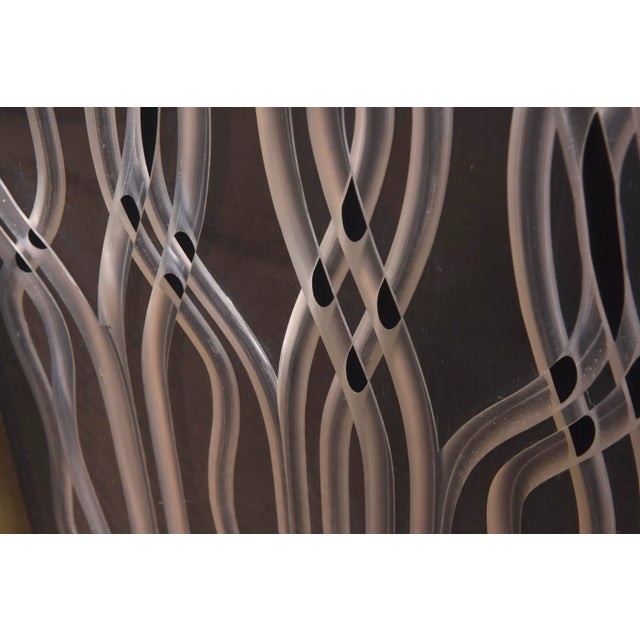 Lucite Racetrack Textural and Dimensional Art Panels Custom Framed Pair Of For Sale In Miami - Image 6 of 12