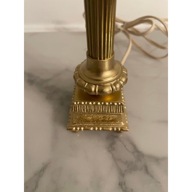 Vintage Art Deco Brass Candlestick Lamp For Sale - Image 9 of 9