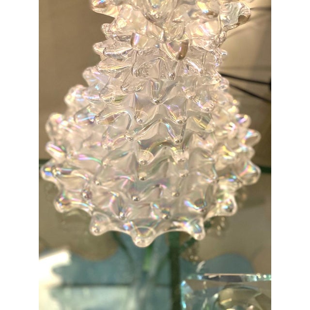 Large Murano Glass Iridescent Rostrato Table Lamp, 1980 For Sale - Image 14 of 15
