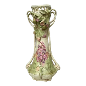 Monumental Majolica Vase Art Nouveau Royal Dux Circa 1900