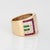 Modern 70s Gemstone Diamond Cigar Band 14k Yellow Gold 15mm Wide Ring Sz 6 Jewelry For Sale - Image 3 of 7