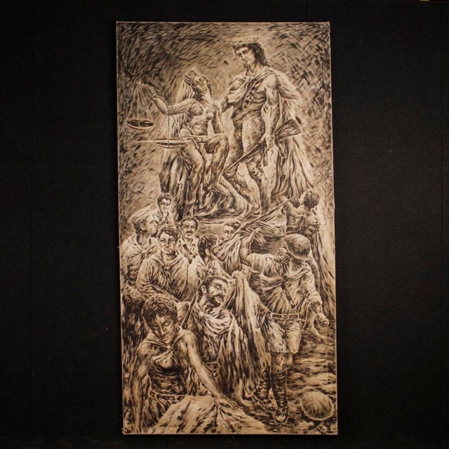 Vittorini C., 1980s, Canvas & Mixed Media For Sale - Image 13 of 13