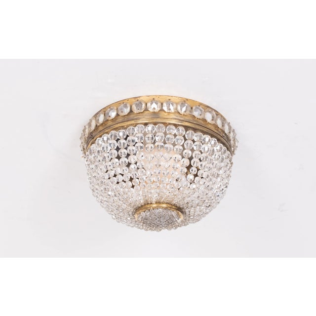 Crystal Glass Ceiling Lamp, 1930s For Sale - Image 4 of 10