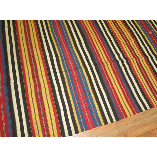 Persian Fine Antique Striped Persian Kilim, Early 20th Century - 5'10" x 10'5" For Sale - Image 3 of 6