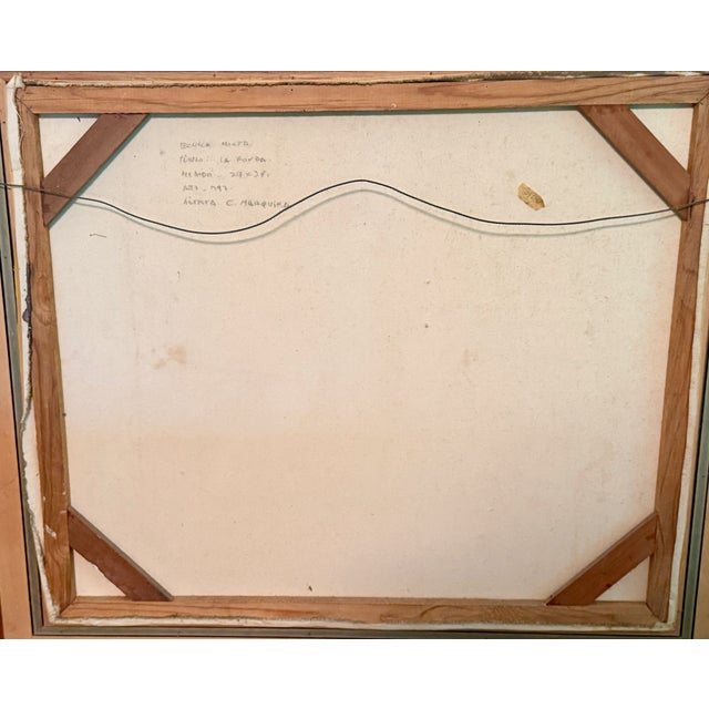 1997 Celestino Marquina La Ronda Peruvian Style Abstract Painting For Sale - Image 4 of 4