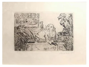 La Gourmandise - Original Etching by James Ensor - 1904 1904