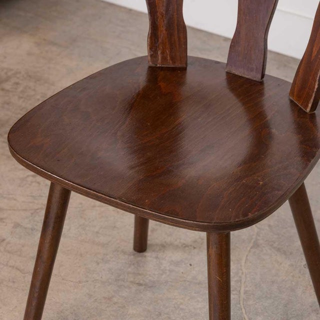 Brown 1950s French Wood Brutalist Chair For Sale - Image 8 of 11