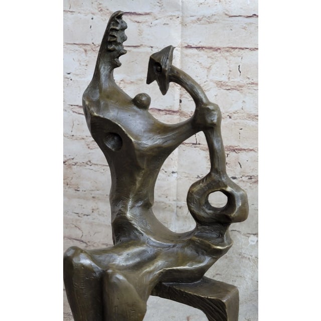 Signed Henry Moore Abstract Modern Art Mother and Child Bronze Sculpture Statue For Sale - Image 9 of 10