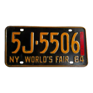 1964 New York World's Fair Licence Plate