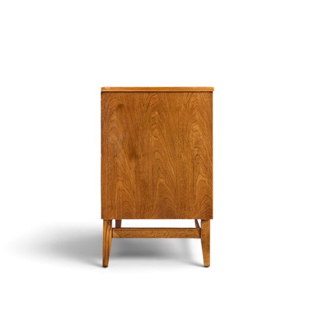 Broyhill Brasilia Broyhill Brasilia Mid Century Walnut and Brass 6 Drawer Dresser For Sale - Image 4 of 9