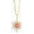 Syna Yellow Gold Starburst Pendant with Rubellite and Diamonds For Sale
