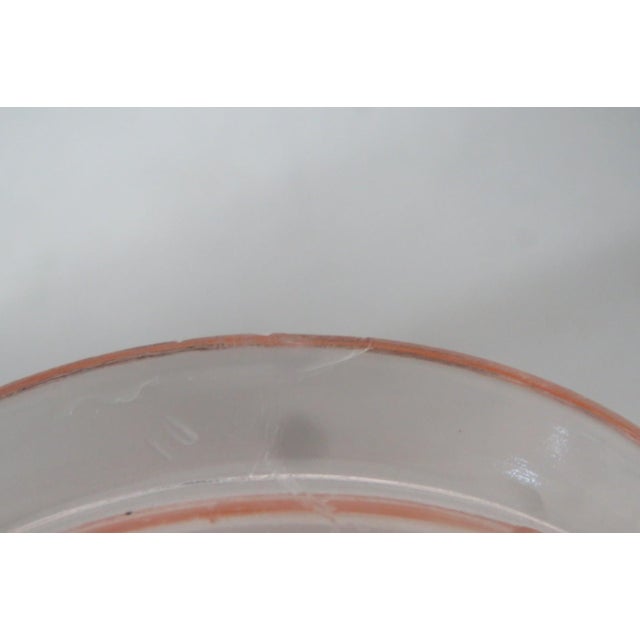 Light Pink Early 20th Century Pink Depression Glass Coasters Pair of Two Concentric Ring Small Dishes For Sale - Image 8 of 10