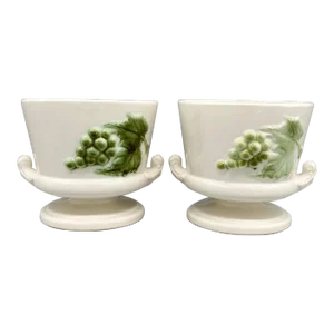Mid-Century Hull Usa Tuscany Cachepot/ Jardinieres - a Pair