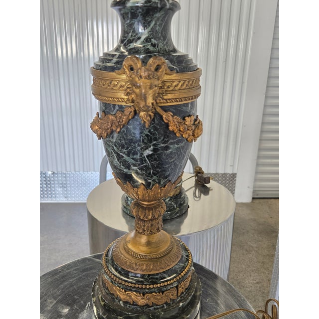 Metal 19th Century French Bronze & Marble Urn Lamps - A Pair For Sale - Image 7 of 17