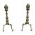 Vintage Queen Anne Style Brass and Iron Andirons With Ball Feet For Sale