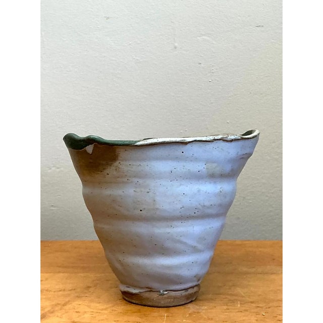 Vintage Abstract Stoneware Decorative Bowl For Sale - Image 4 of 12