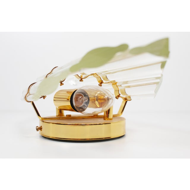 Vintage Wall Lamp in Gilded Brass and Crystal Glass from Novaresi Milano, 1980s For Sale - Image 3 of 11