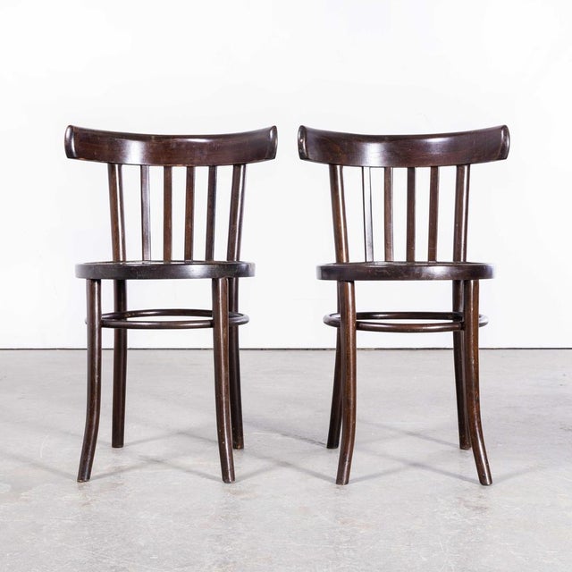 Saddle Back Bistro Dark Walnut Dining Chairs, 1960s, Set of 2 For Sale - Image 9 of 9