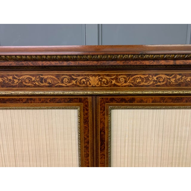 Antique French Inlaid Mahogany and Amboyna Bookcase, 1880 For Sale - Image 3 of 18