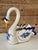A striking hand-painted ceramic swan planter crafted in Portugal, marked RC CL and signed “Made in Portugal – Hand...
