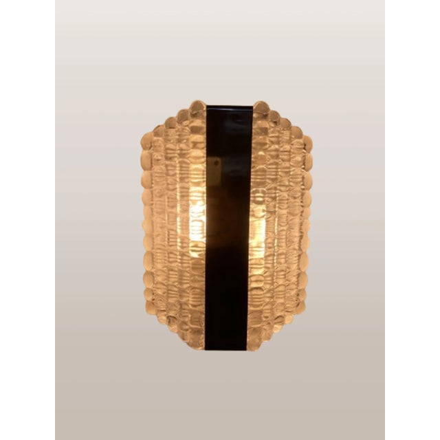 Kaiser Leuchten Frosted Glass Sconces Attributed to Kaiser Leuchten, Germany, 1960s, Set of 3 For Sale - Image 4 of 11