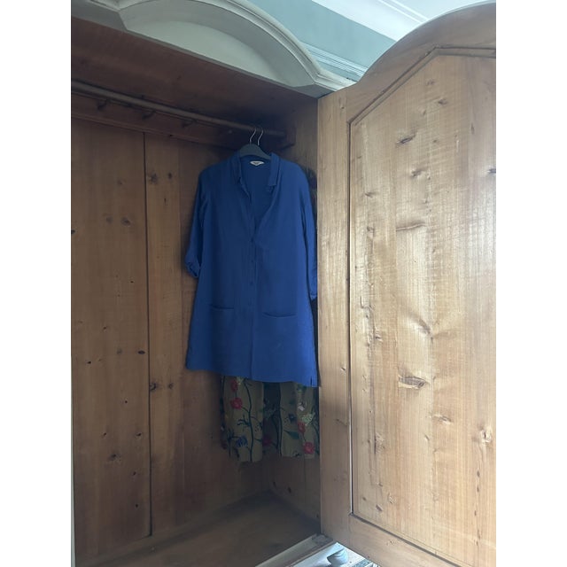 Antique Painted Pine Armoire with Chinoiserie Panel, 1890s For Sale - Image 5 of 14